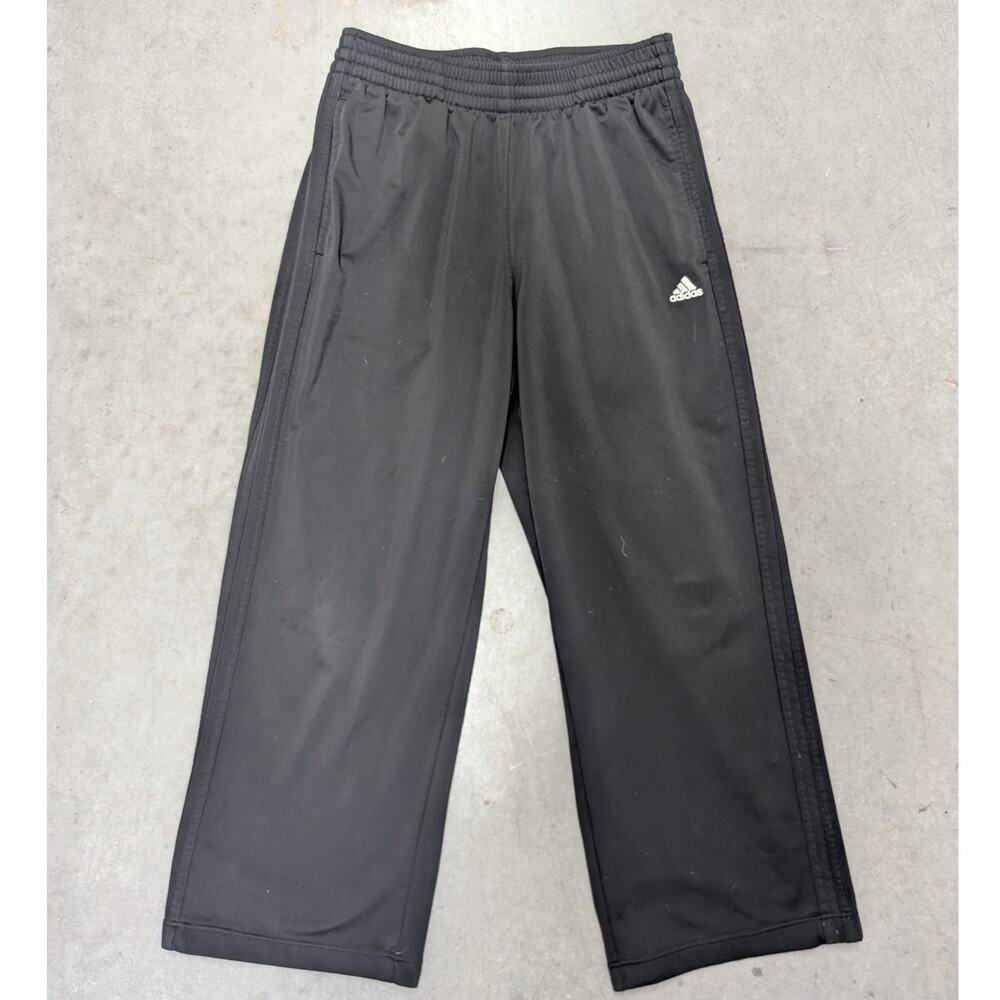 Men  Adidas Black Athletic Track Pants Elastic Waist Size Medium Gym Wear Lounge